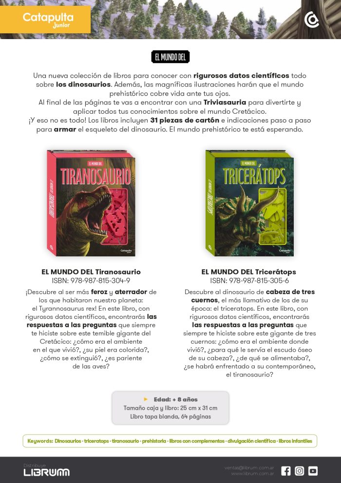 EL MUNDO DEL TRICERATOPS - Libro y piezas para armar - Imagen 2